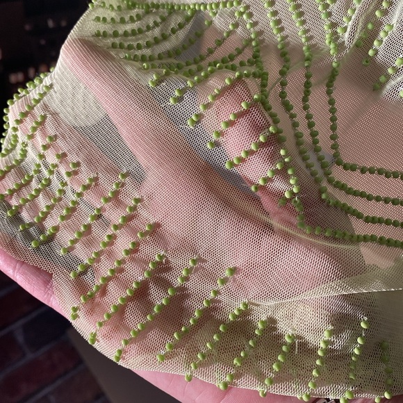 ALTAR’D STATE - tank: beaded sheer green toned w button down rear - L - Picture 12 of 16